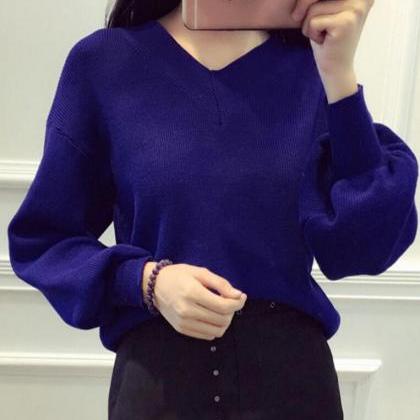 Fashion Women Korean Sweater Knitted Tops Casual..
