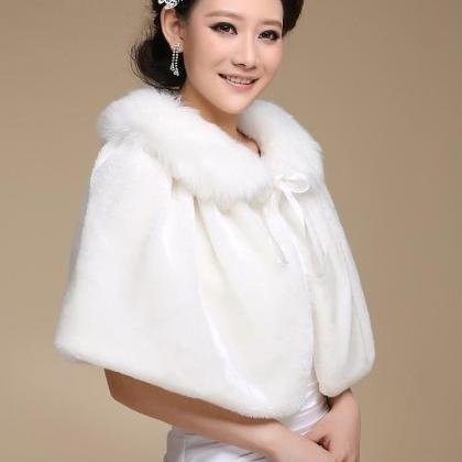 Fashion Women Winter Fake Fur Coat Wedding Wraps..