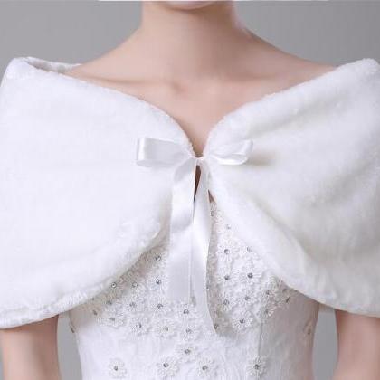 Fashion Wedding Wrap Faux Fur Stole..