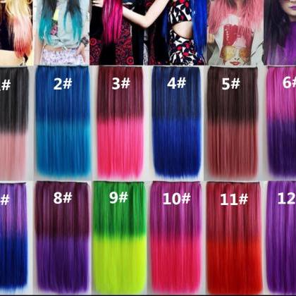Sexy Hairpiece Clip Straight Hair Multicolor..