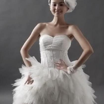 Fashion Short Wedding Dress White/ivory Cocktail..