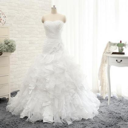2016 A Line Long Wedding Dress Fluffy Typle..