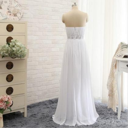 Strapless Ruched Beaded Chiffon Floor-length..