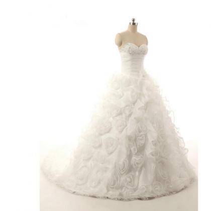 Fashion Organza Fluffy Type Wedding Dress Sequined..