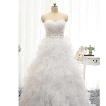 Sexy Ruffy Ball Gown A-line Wedding Dresses 2016..