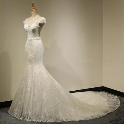 Sexy Lace Mermaid Wedding Dress 2016 Bride Dress..