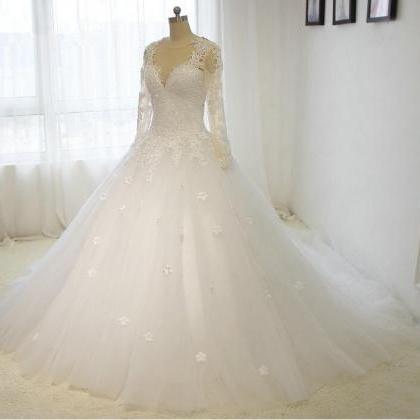 Ball Gown Wedding Dresses Sexy Backless Lace Long..