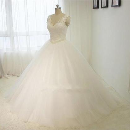 High-end Lace Up V-neck Ball Gown Dress For..