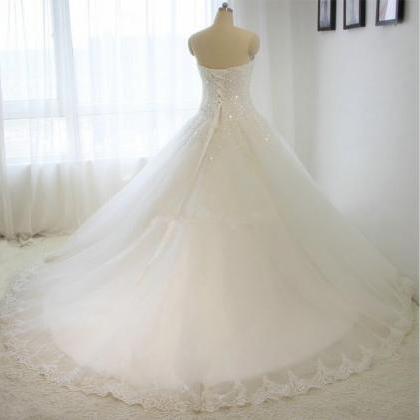 Strapless Beading Bridal Wedding Dresses Ball Gown..