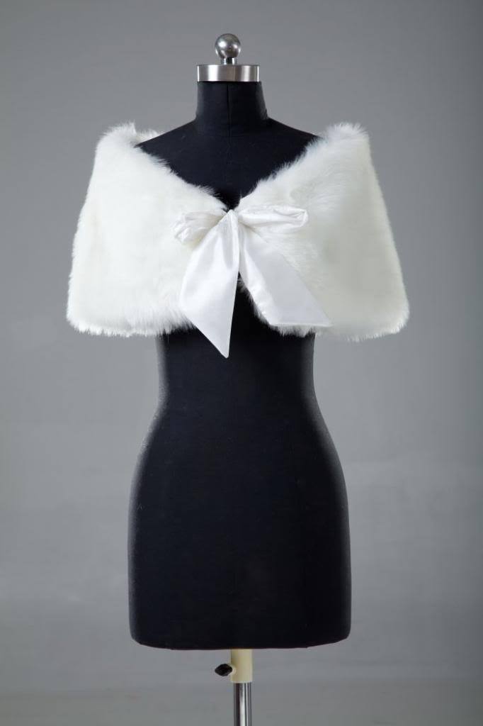 Women Faux Fur White/ivory Plush Bridal Wedding Jacket Wrap Shrug Bolero Shawl Cape
