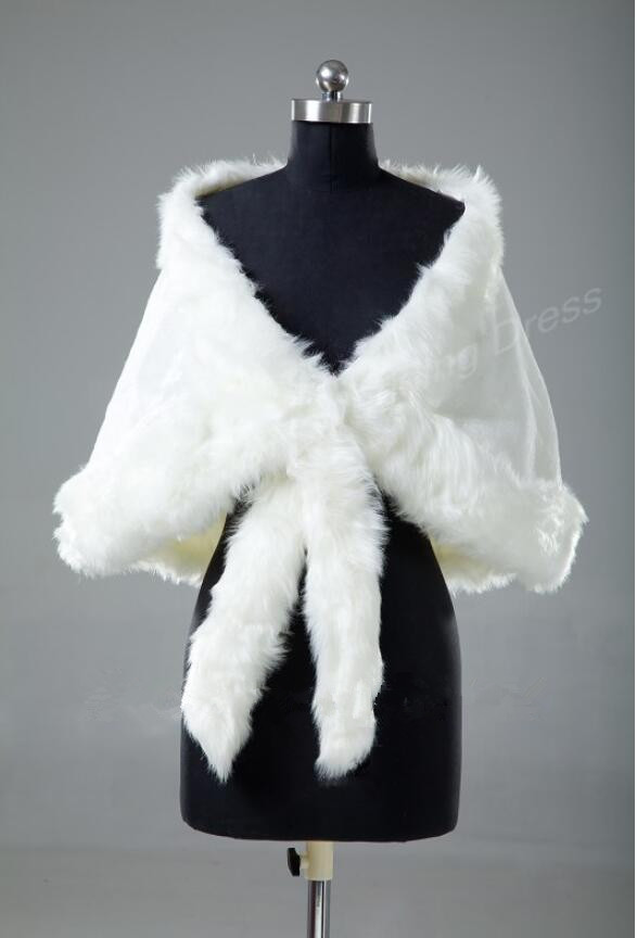 Warm Faux Fur White/ivory Wrap Wedding Jacket Shawl Bridal Bolero Coat Wedding Accessories