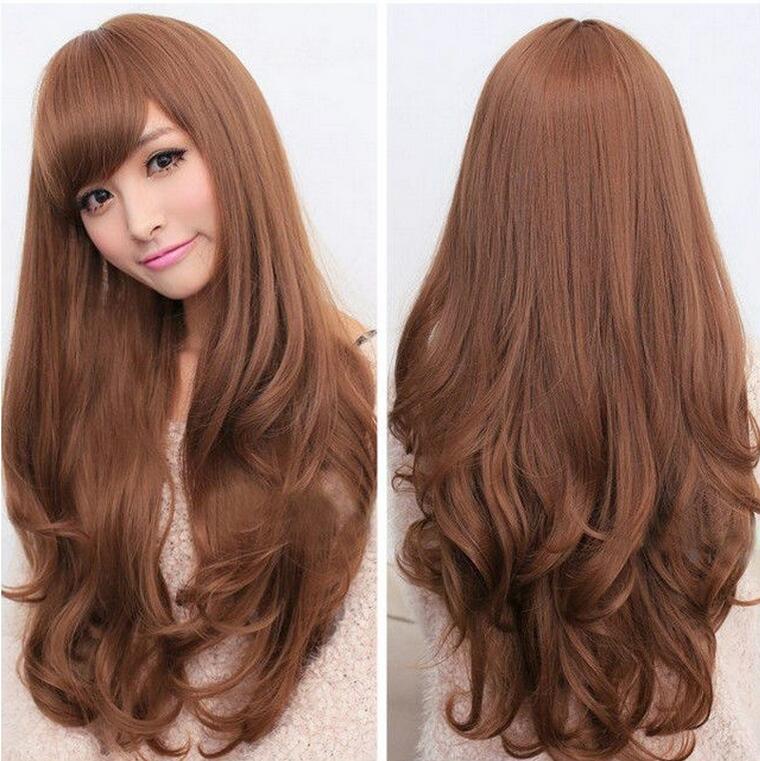 Fashion Womens Long Curly Wavy Wigs Cosplay Girls Hair Full Wig Party