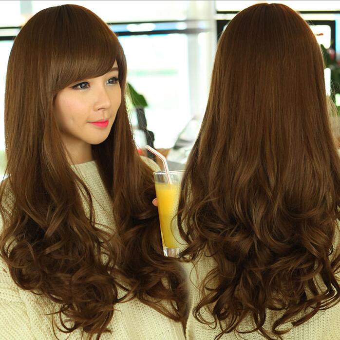 Women's Long Curly Wavy Wigs Fashion Girls Hair Full Wig Cosplay Party