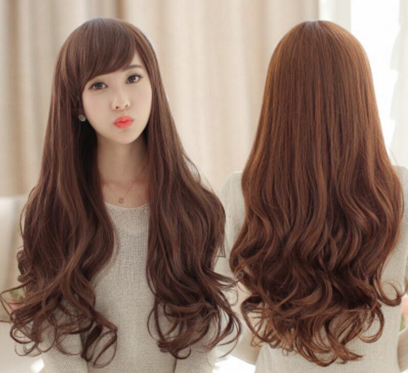 Womens Wig Long Curly Wavy Wigs Fashion Cosplay Girls Hair Full Wig Synthetic Wig