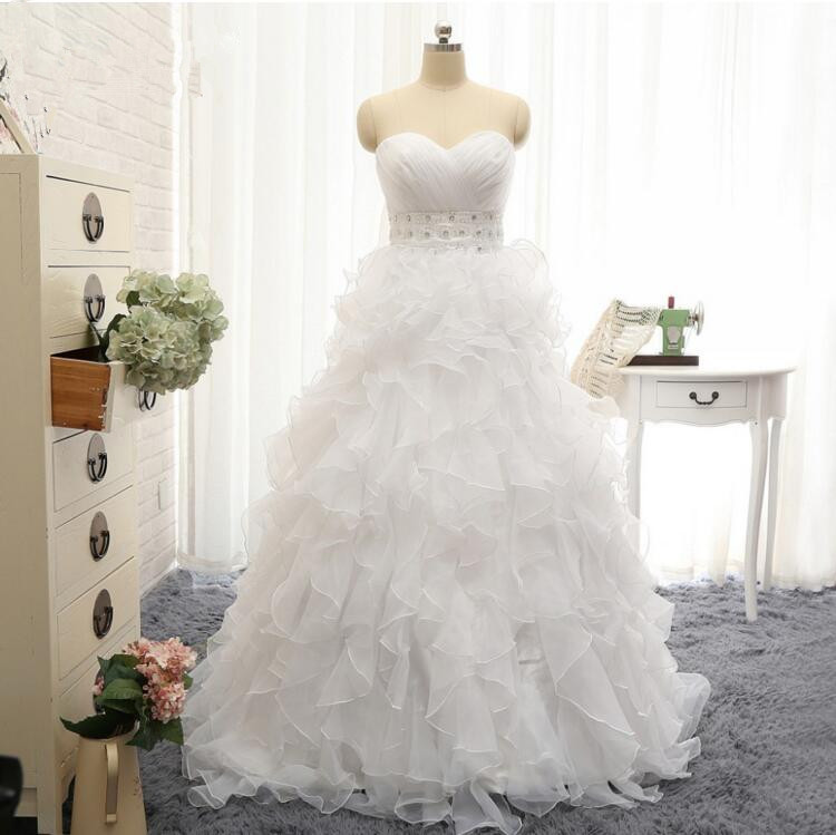 Sexy Ruffy Ball Gown A-line Wedding Dresses 2016 Sweetheart Beaded Sashes Off The Shoulder Wedding Bridal Gowns Plus Size
