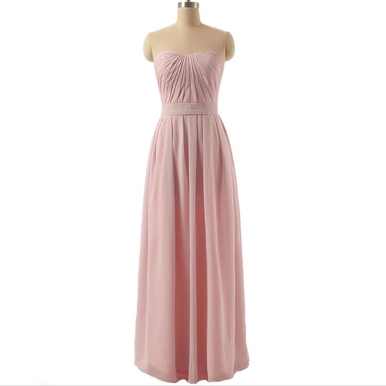 Elegant Pink Chiffon Bridesmaid Dress A Line Floor Length Formal Gown Off Shoulder Long Evening Dress Party Dress Graduation Gown