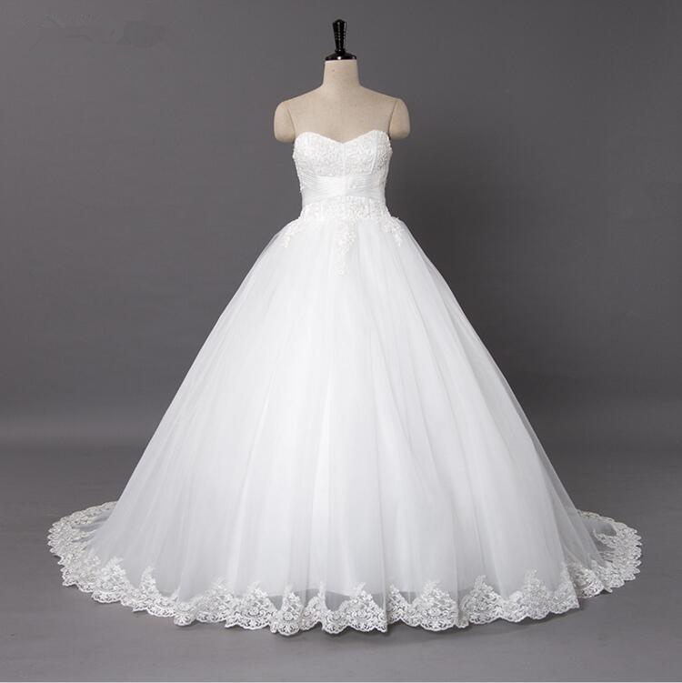 Sweetheart Ball Gown With Lace Up Back And Chapel Train