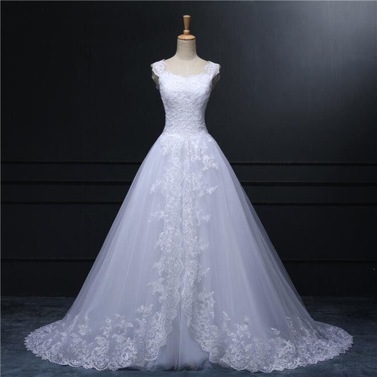 Sweetheart Lace Tulle A-line Long Wedding Dress 2017 Bridal Gown Plus Size