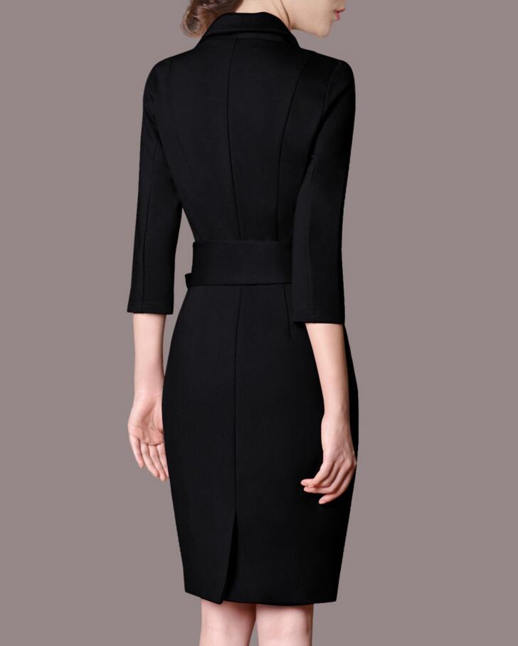 Fashion Women Business Attire Ol Office Dresses Suit Dress 3/4 Sleeves ...