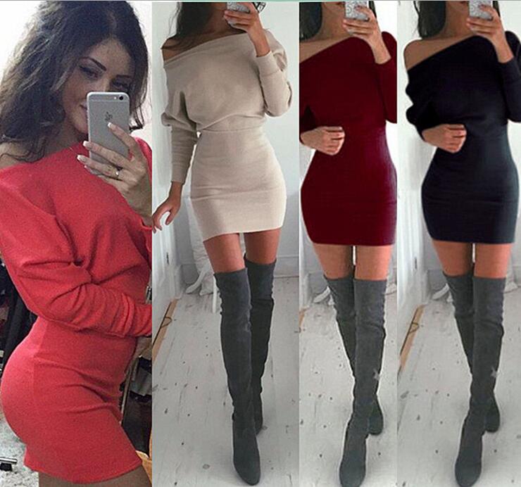 Sexy Strapless Long Sleeve Evening Party Bandage Bodycon Cocktail Dress Women Mini Dresses Lfz32