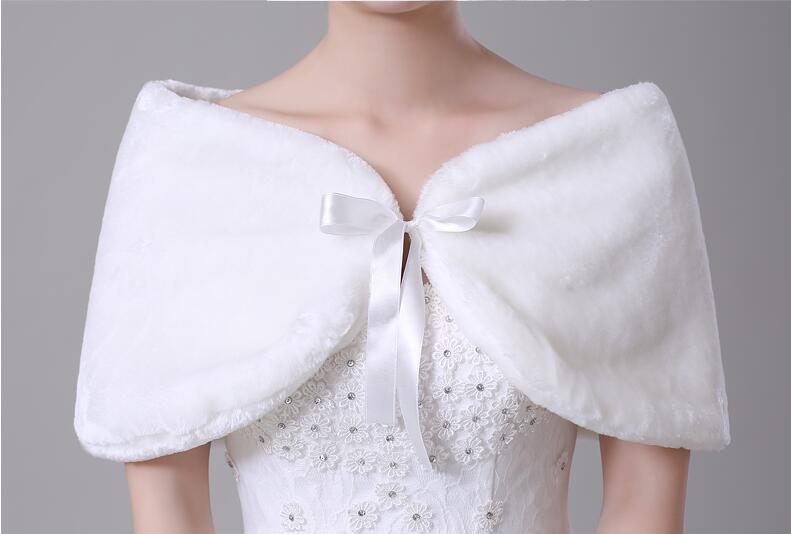 Fashion Wedding Wrap Faux Fur Stole Ivory/White/Red/Black Bridal Bolero ...