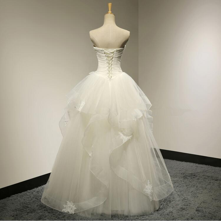 Ruffled Ball Gown 2016 Sweetheart Wedding Dresses Strapless Bridal Gown ...