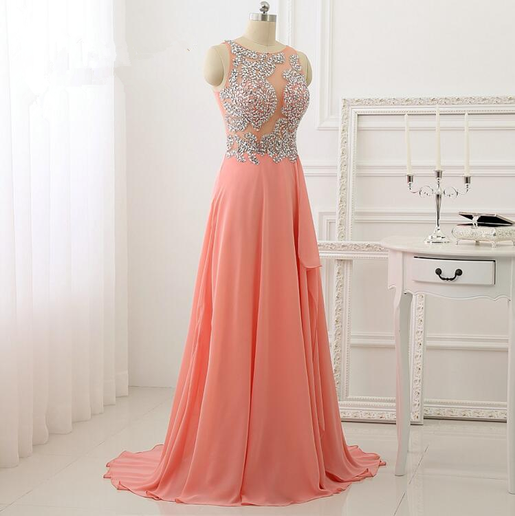 Sequined Prom Dresses 2016 Oneck Sleeveless Pleat Long Evening Dress