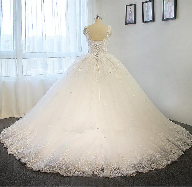 2016 Wedding Dress Princess Puffy Wedding Dress Ball Gown A Line White ...